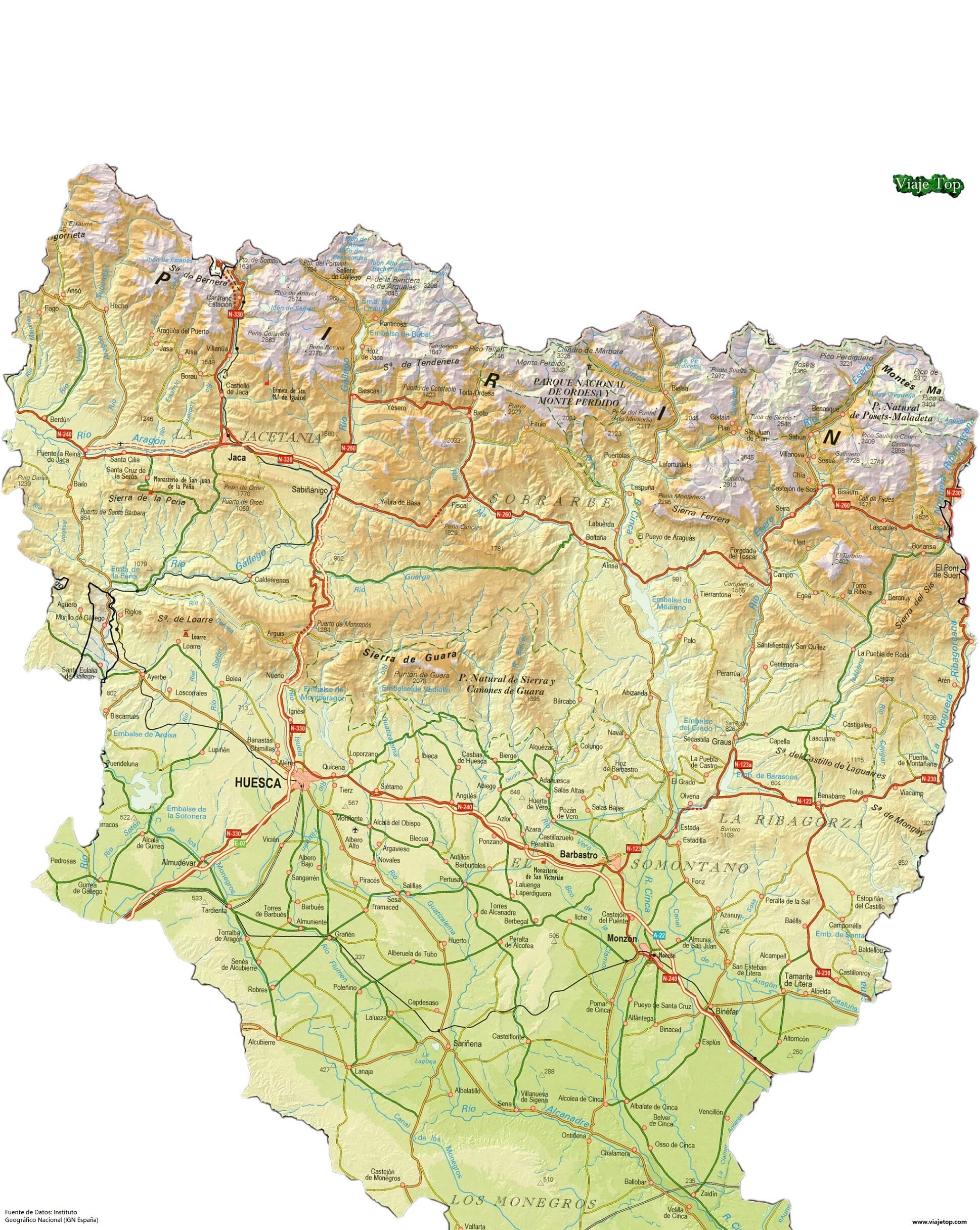 Mapa Provincia de Huesca